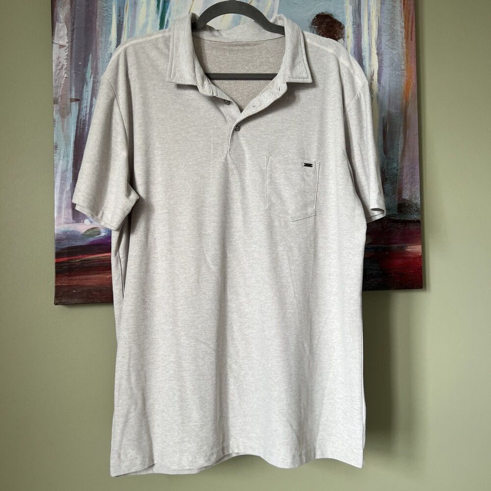 Vuori Ace Polo Shirt Men’s XL Gray Strato Pocket Performance Golf Commute